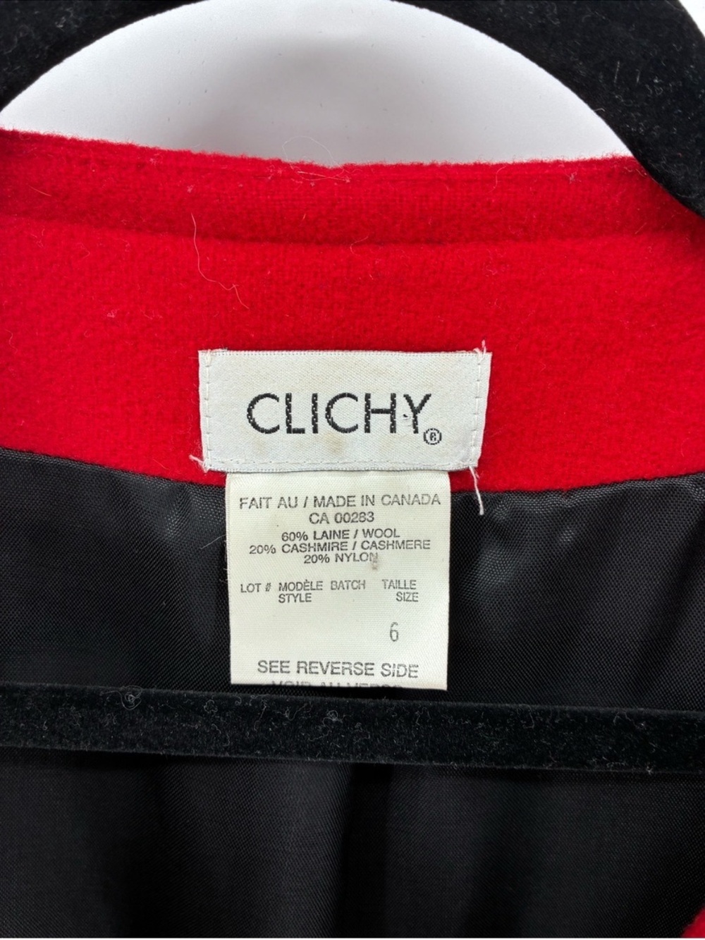 Vintage Wool & Cashmere Blend Classic Red Women's Blazer - Picture 3 of 8